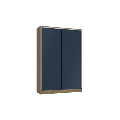 Guarda-Roupa 2 Portas de Correr 2 Gavetas Kappesberg Adapt Nogueira/Azul Profundo 158cm