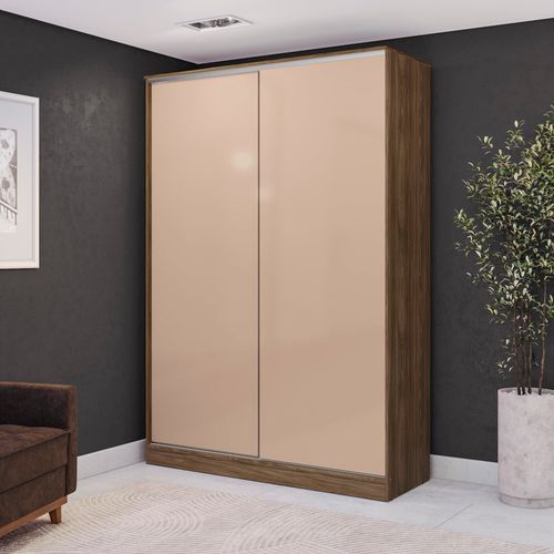 Guarda-Roupa 2 Portas de Correr 2 Gavetas Kappesberg Adapt Nogueira/Macadâmia