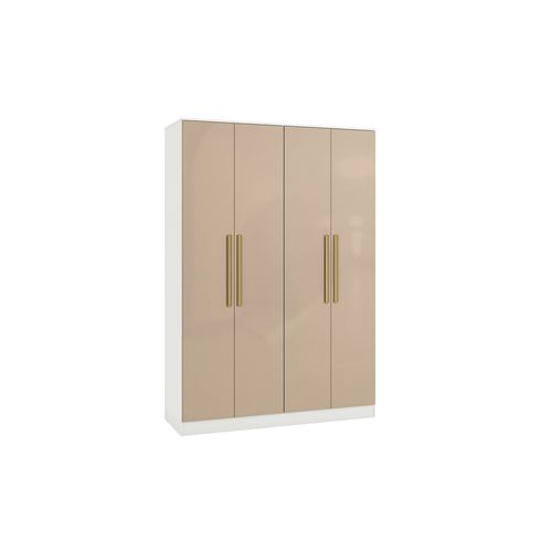 Guarda-Roupa 4 Portas 2 Gavetas Kappesberg Adapt Branco/Macadâmia