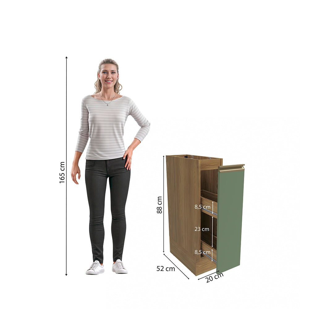 Nicho Porta Condimentos Celeste Kappesberg 100% MDF Nogueira/Verde