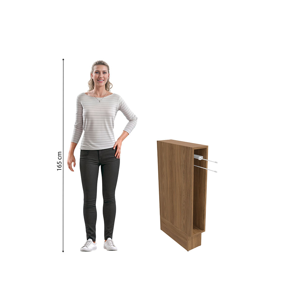 Nicho Toalheiro Kappesberg Celeste 100% MDF Nogueira 15cm