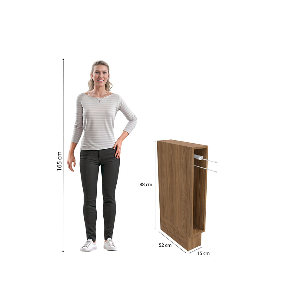 Nicho Toalheiro Kappesberg Celeste 100% MDF Nogueira 15cm