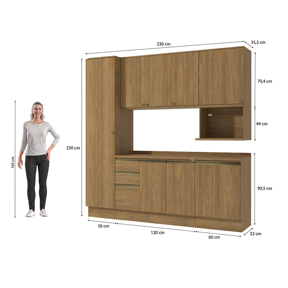 Armário de Cozinha Compacta Nicho Micro-ondas 100% MDF 230cm