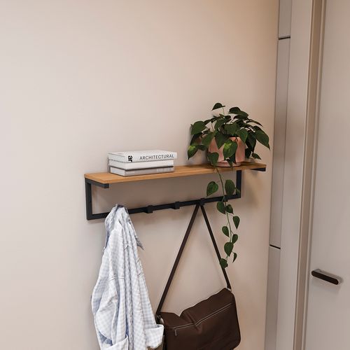 Cabideiro de Parede Kappesberg Canela/Preto 69,5cm