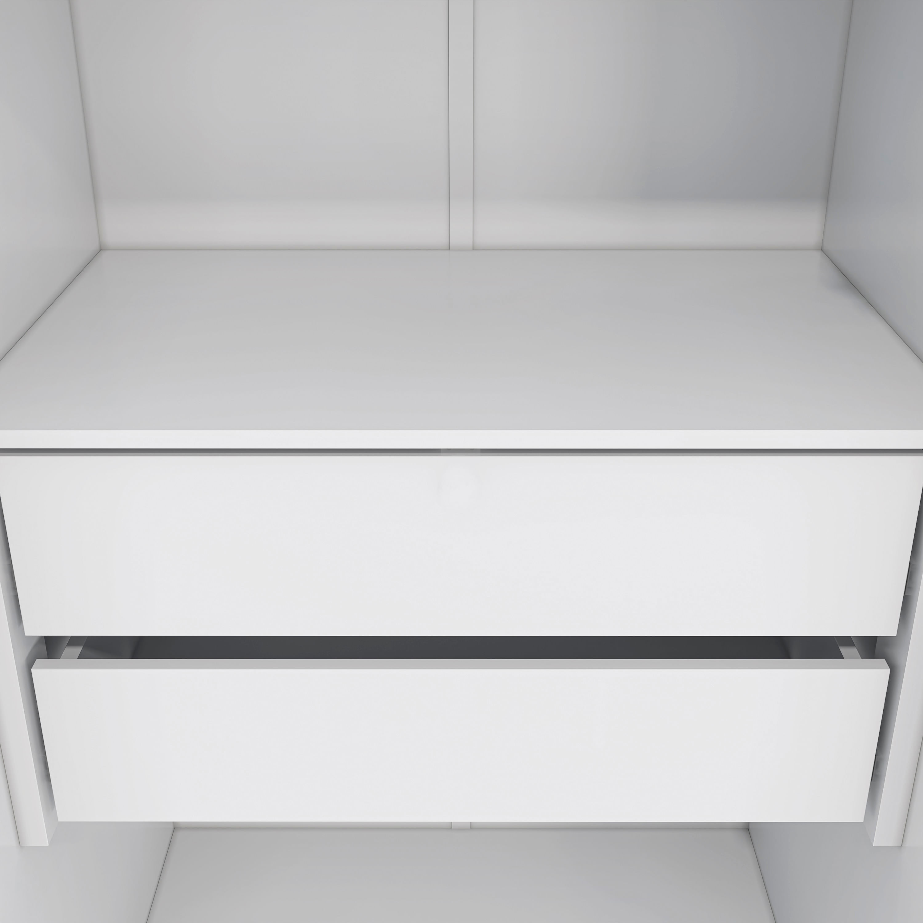 CPH　530WH M/Lサイズ Guarda-Roupa Sem Portas Closet 2 Gavetas Kappesberg Adapt Branco