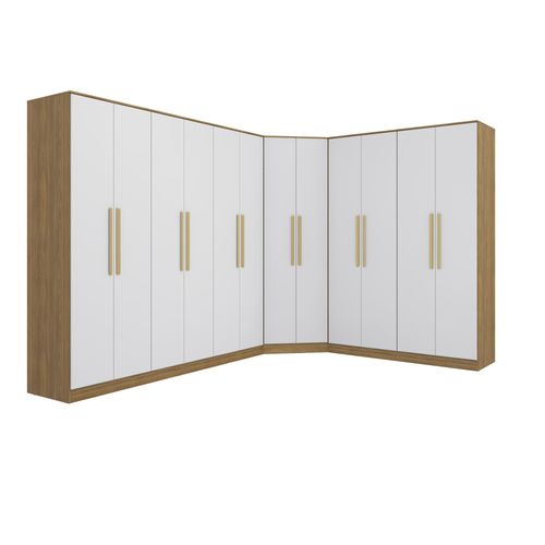 Quarto Modulado Kappesberg Adapt Nogueira/Branco 12 Portas 342cm x 263cm