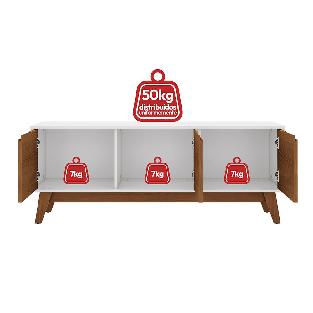 RkM93ページ Rack Kappesberg 3 Portas Branco/Canela 136cm | FastStore PDP