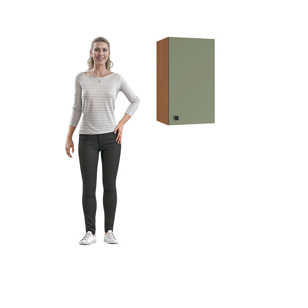 Armário Aéreo Kappesberg Pixel 1 Porta Tapajós/Verde Frevo 40cm